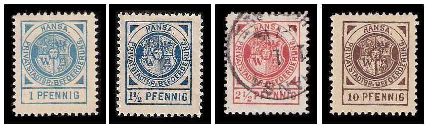 1894/1898 Germany Private Mail Breslau Mi E 8-11