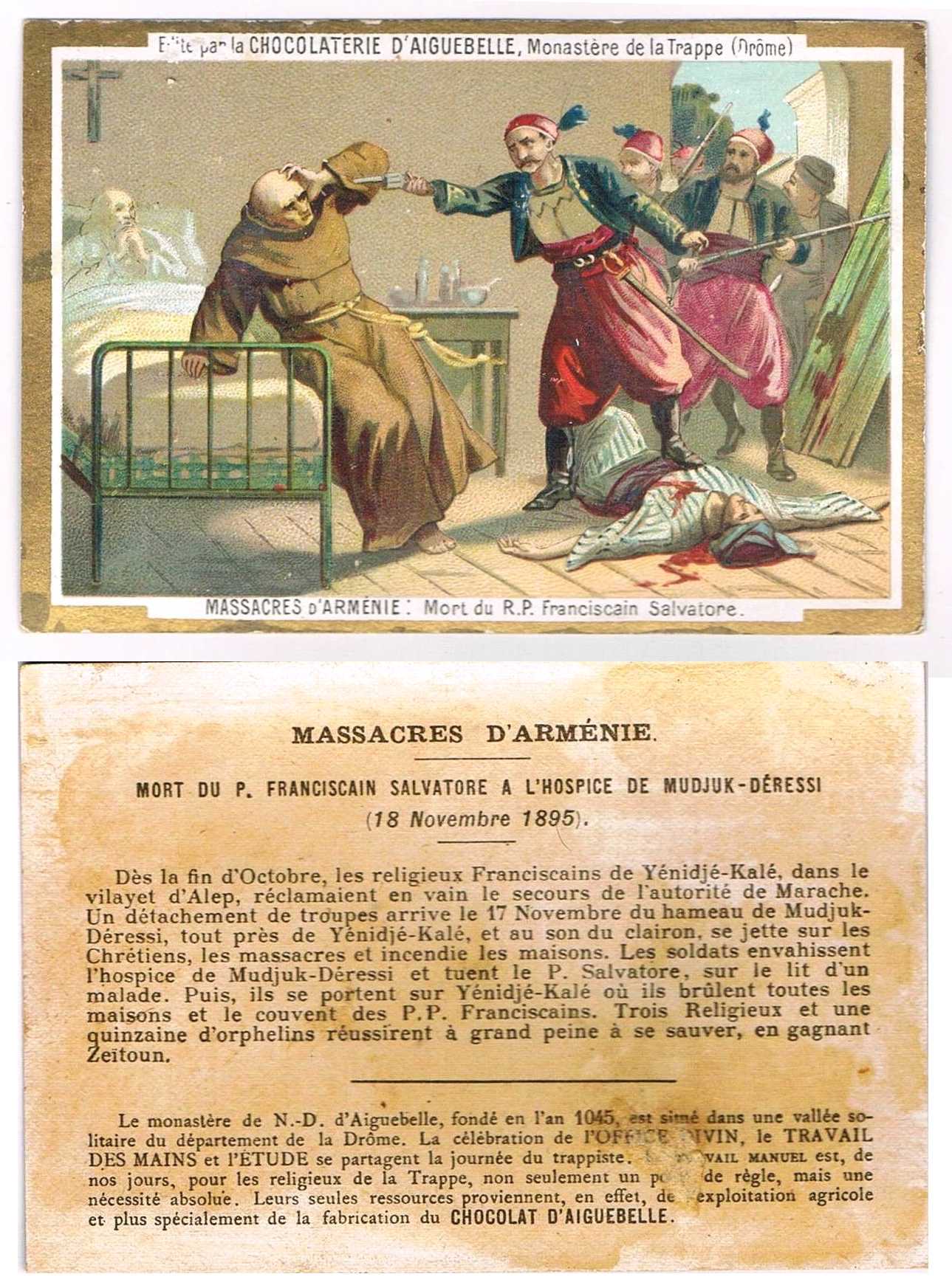 1895 Massacre d'Armenie, Chromo, Chocolaterie d'Aiguebelle 18 11 1895