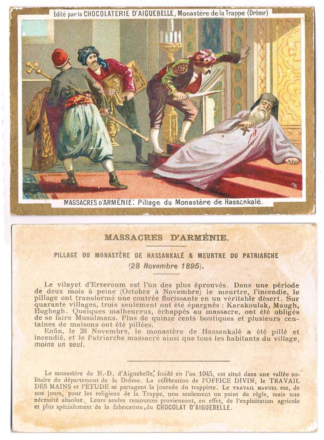 1895 Massacre d'Armenie, Chromo, Chocolaterie d'Aiguebelle 18 11 1895