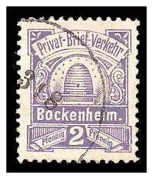 1896 Germany Private Mail Bockenheim Mi 3