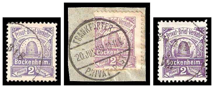 1896 Germany Private Mail Bockenheim Mi 3 collection 01