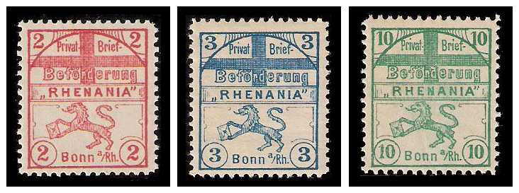 1896 Germany Private Mail Bonn Mi B 1/5