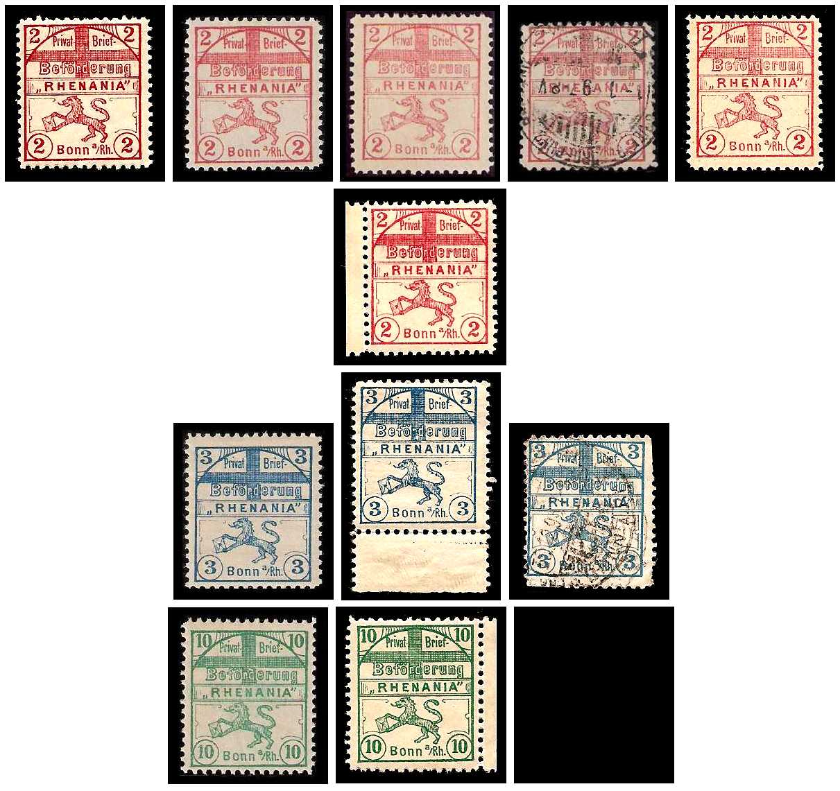 1896 Germany Private Mail Bonn Mi B 1/5 collection 01