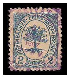 1896 Germany Private Mail Offenbach Mi B 3