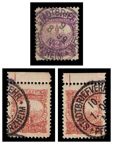 4.1896 Germany Private Mail Pforzheim Mi 1/3 collection 01