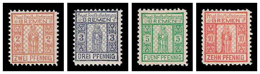 5.1896 Germany Private Mail Bremen Mi B 1/4