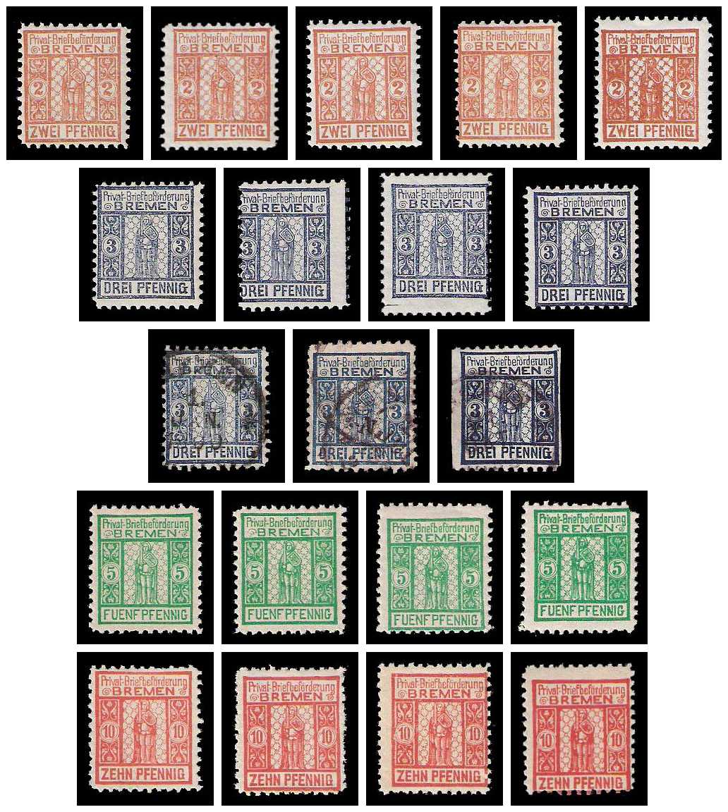 5.1896 Germany Private Mail Bremen Mi B 1/4 collection 01