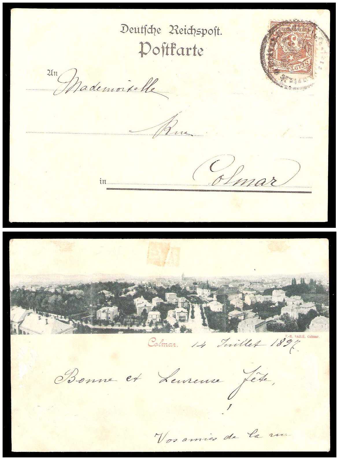 5.1896 Germany Private Mail Colmar Mi 1 collection 02