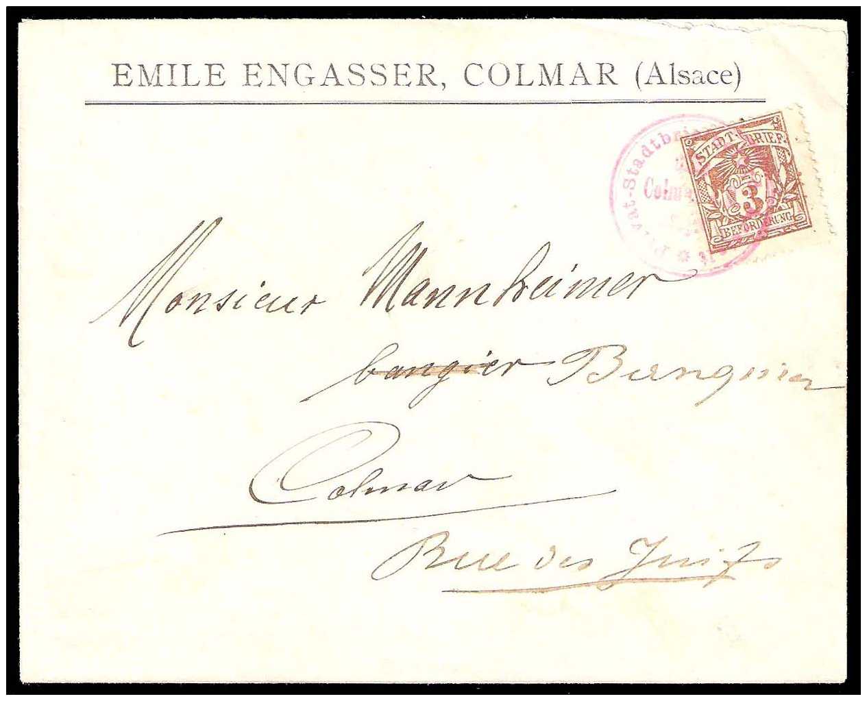 5.1896 Germany Private Mail Colmar Mi 1 collection 03