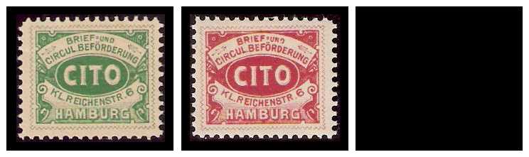 5.1896 Germany Private Mail Hamburg Mi H 1/3