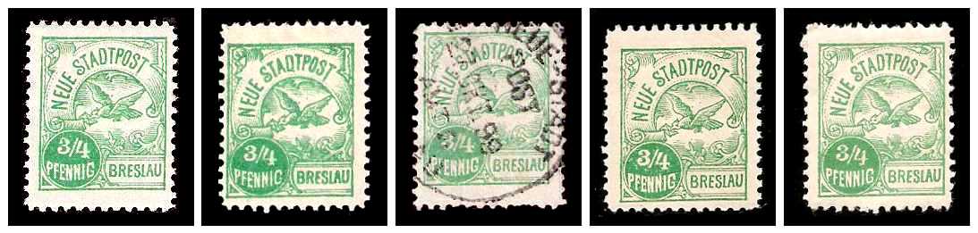 8.1896 Germany Private Mail Breslau Mi F 3-5 collection 01