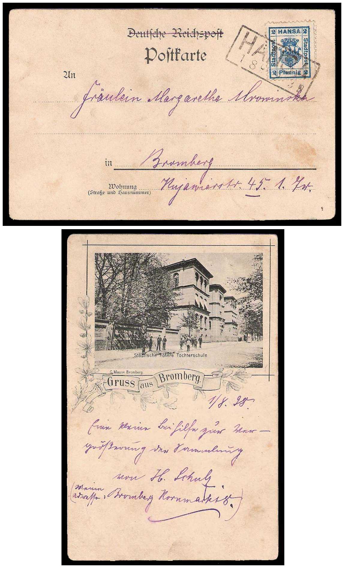 1897 Germany Private Mail Bromberg Mi 6/7 collection 02