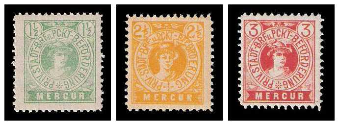 11.1897/1899 Germany Private Mail Flensburg Mi 4/6