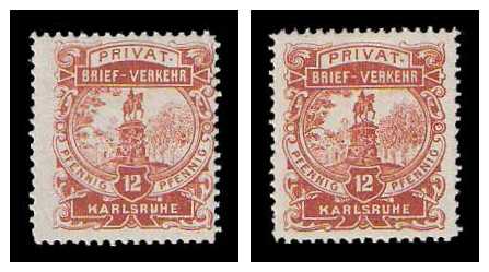 1897 Germany Private Mail Karlsruhe Mi C 7/8 collection 01