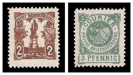7.1897 Germany Private Mail Essen Mi B 4/5