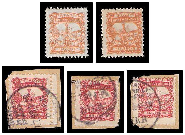7.1897 Germany Private Mail Heilbronn Mi 5/6 collection 01