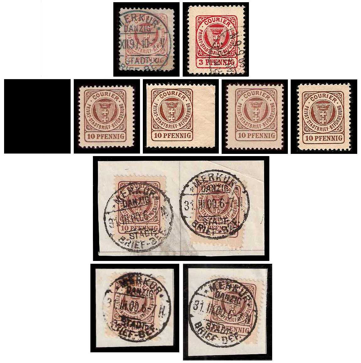 11.1897 Germany Private Mail Danzig Mi C 1/3 collection 01