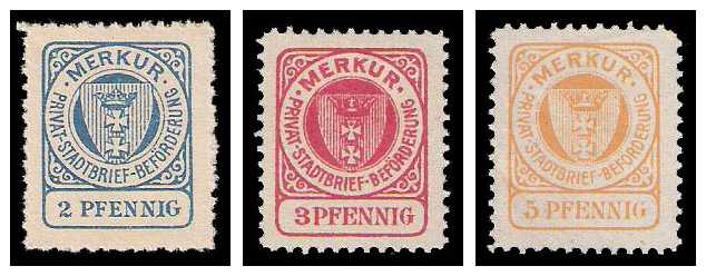 1898 Germany Private Mail Danzig Mi C 4/6