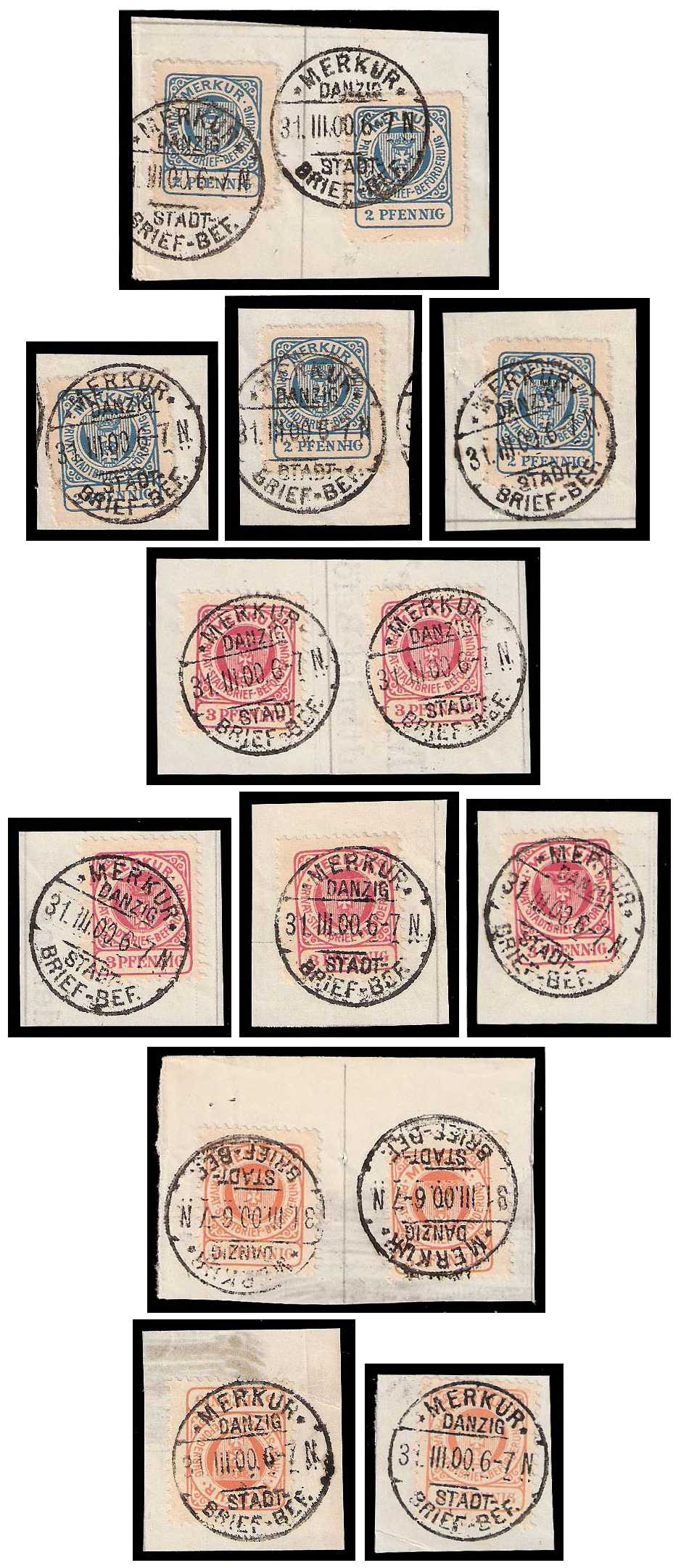 1898 Germany Private Mail Danzig Mi C 4/6 collection 02