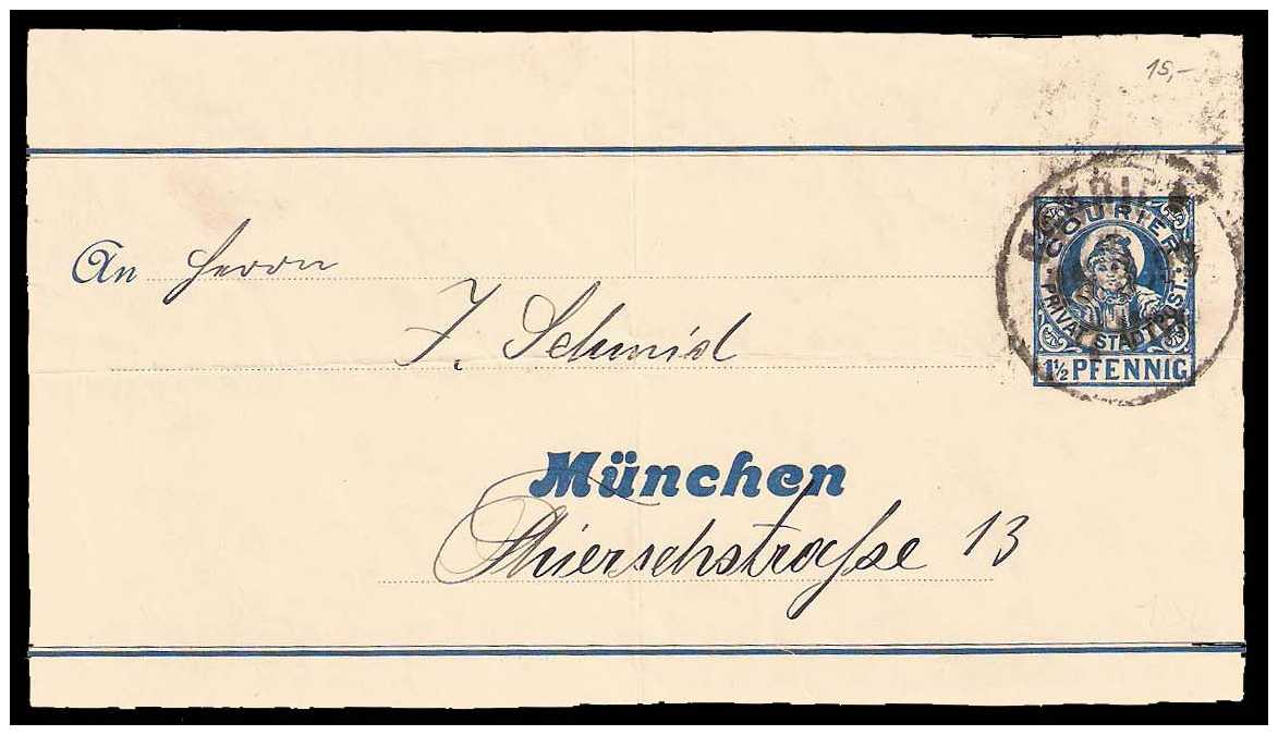 1898 Germany Private Mail München Mü S3