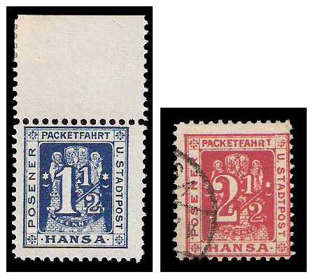 1898 Germany Private Mail Posen Mi 11/12