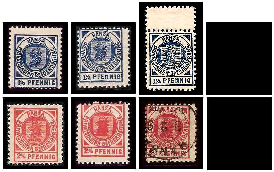 1898 Germany Private Mail Stettin Mi B 7/8 collection 01
