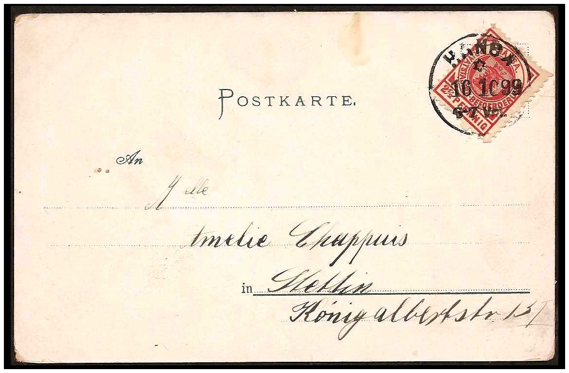 1898 Germany Private Mail Stettin Mi B 7/8 collection 02 obv