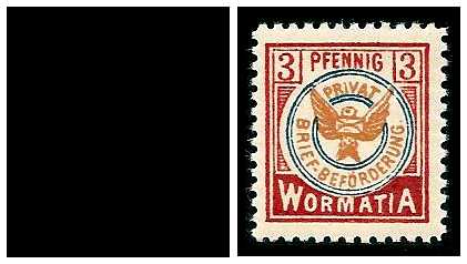 1898 Germany Private Mail Worms Mi 6/7