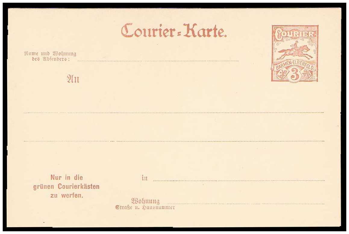 1899 Germany Private Mail Wuppertal - Barmen-Elberfeld Mü C P7