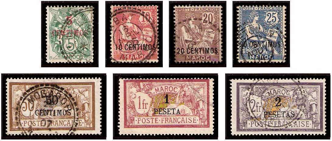 1902/1903 Maroc Bureaux Francais Mi 11/17