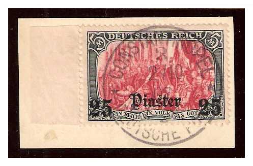 2.10.1907 German Post Offices in the Ottoman Empire Constantinople Fragment