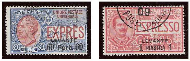 1908/1910 Mi 18/19 Italian Post Office Levante