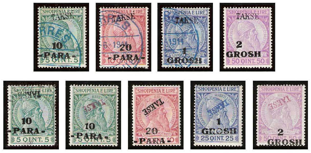16.4.1914 Albania / Shqipëria Postage Due Mi 6-9