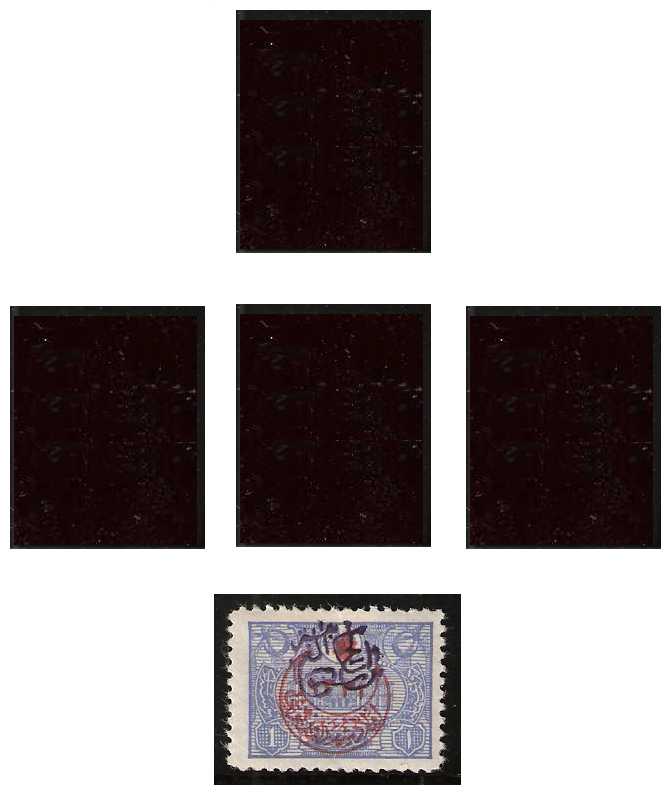 1.1920 Syria, Mi 32/36, King Feyssal, Overprinted 1915 Obligatoiry Tax Stamps of the Ottoman Empire