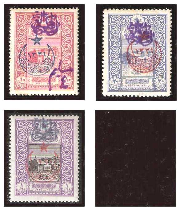 1.1920 Syria, Mi 60/63, Syria, King Feyssal, Overprinted 1916 Stamps of the Ottoman Empire