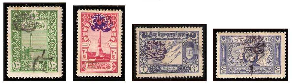 1.1920 Syria, Mi 66/69, King Feyssal, Overprinted 1917/1918 Stamps of the Ottoman Empire