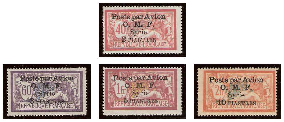 1922 Syria, Occupation Francaise O.M.F. Mi 176/179