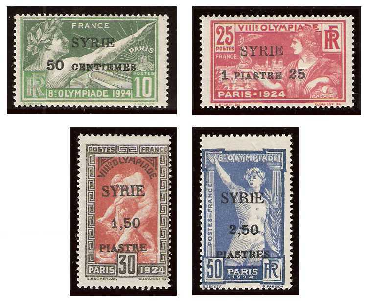 13.1.1924 Syria, État de Syrie, French League of Nations Mandate Mi 227/230