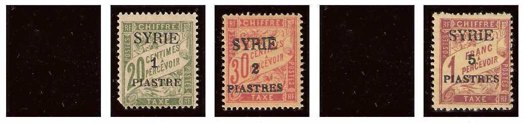 13.1.1924 Syria, État de Syrie, French League of Nations Mandate Mi Porto 28/32