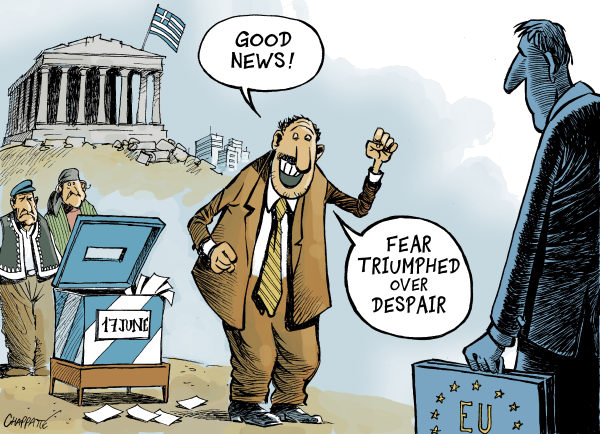 18.6.2012 Patrick Chappatte - Greece Votes for Europe