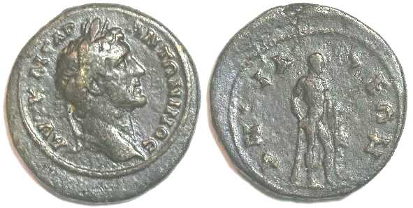 1590 Anchialus Thracia Antoninus Pius AE