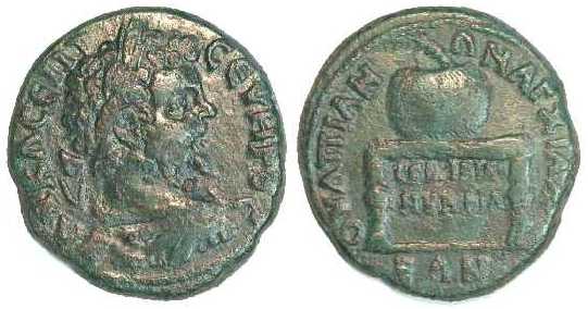 1659 Thrace Anchialos Septimius Severus AE