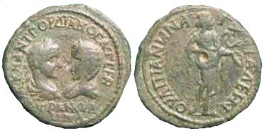 1942 Thracia Anchialus Gordianus III & Tranquillina AE