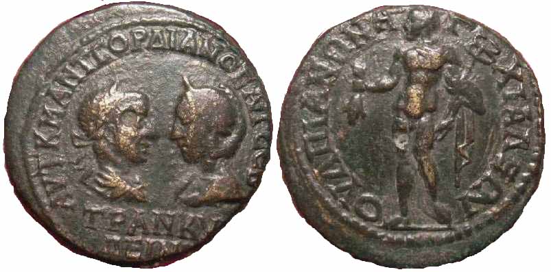 2021 Thracia Anchialus Gordianus III & Tranquillina AE