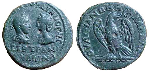 2129 Thracia Anchialus Gordianus III & Tranquillina AE