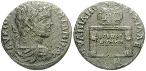 1664 Thrace Anchialus Caracalla AE