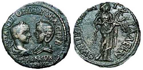 2326 Anchialus Thracia Gordianus III & Tranquillina AE