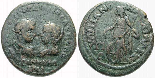 2455 Anchialus Thracia Gordianus III & Tranquillina AE