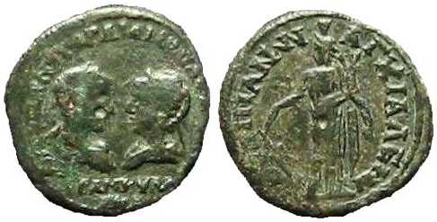 2915 Anchialus Thracia Gordianus III & Tranquillina AE
