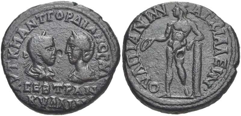 3440 Anchialus Thracia Gordianus III & Tranquillina AE